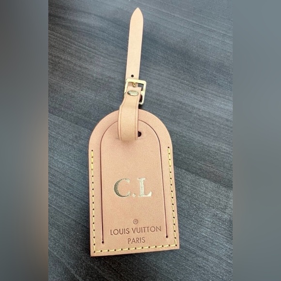 Louis Vuitton Accessories - Authentic Louis Vuitton Luggage Tag/Bag Charm Vachetta Leather (Initials “CL”)